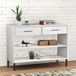 Vidaxl Armoire console avec pieds en métal blanc bois pin massif Oslo