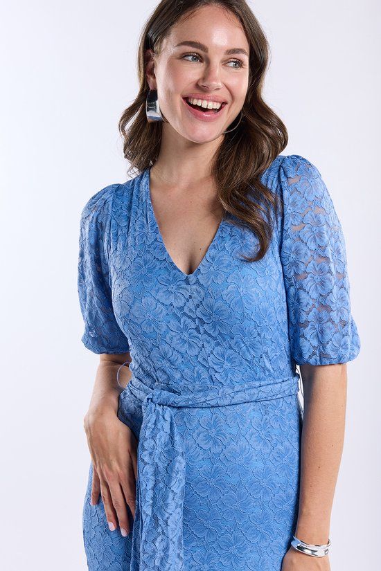 Freebird F-jer-lace-flower-26-1 Dames Jurk Blauw S