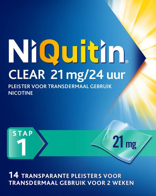 Niquitin Clear Nicotinepleisters 21 mg Stap 1 - 14 stuks