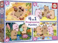 Educa Multi 4 Capyfun | Set van 4 progressieve kinderpuzzels van 20 tot 80 delen | vanaf 3 4 5 jaar (20486)