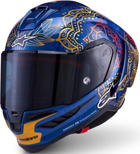 Alpinestars Supertech R10 Martinator Thai LE Carbon Helm - Zwart/blauw/Goud/Rood