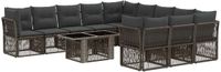 vidaXL Tuinbank - Set - 12 - st - Grijs - poly - rattan