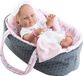 Paola Reina Minipikolines poupée bébé peau claire fille aux yeux bleus avec landau 32cm