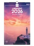 Finocam Wandkalender 2026, 25 x 40 cm, maandoverzicht januari - december 2026 + sep. - december 2025 (4 maanden), kalender 2026, magische zonsondergangen - Catalaans