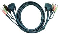 Aten 2L-7D03U verbindingskabel (DVI, USB, 2x audio-stekker) 3m