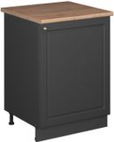 Vicco Keukenonderkast Fame-Line, Anthrazit-Gold Landhaus/Antraciet, 60 cm 1 deur met werkblad