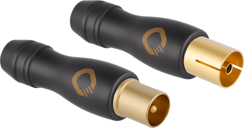 Oehlbach 4410 Coaxconnectoren - 2 stuks - Zwart/Goud