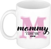 Bellatio Decorations Moederdag cadeau koffiemok - Mommy I Love You - roze - 300 ml