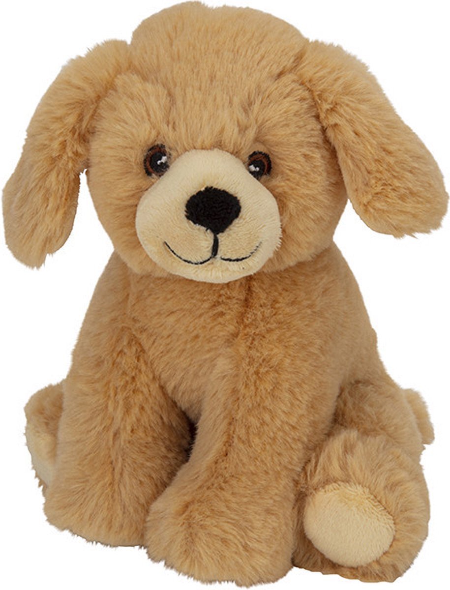 Nature Planet Pluche dieren knuffels Golden Retriever hond van 17 cm - Knuffeldieren speelgoed