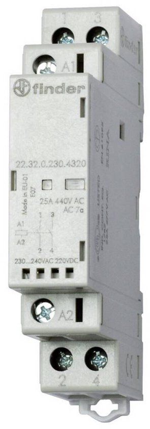 Finder 22.32.0.230.4320 Contactor 2x NO 230 V/DC, 230 V/AC 25 A