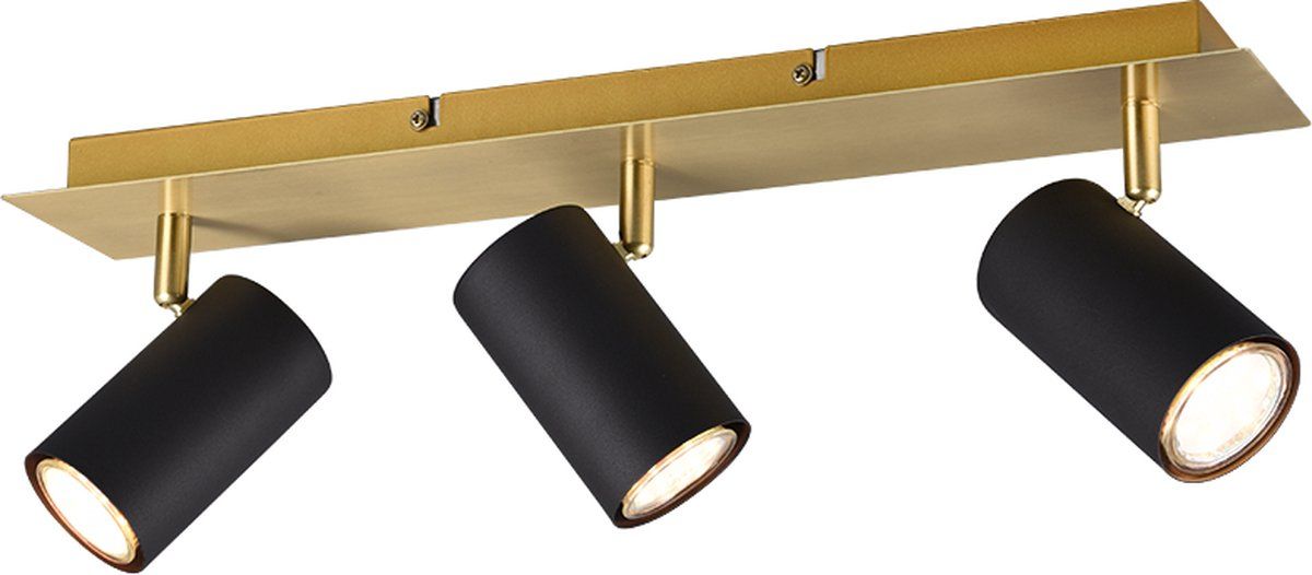 TRIO LEUCHTEN Marley Opbouwspot - 3x GU10 - Zwart/Goud