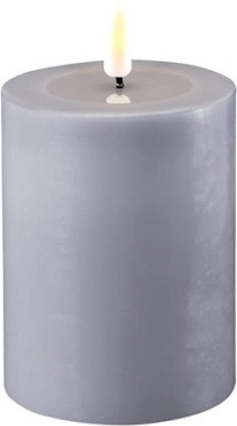 Deluxe Homeart LED Kaars - Dust Blue - 7.5 x 10 cm - Met Dimfunctie