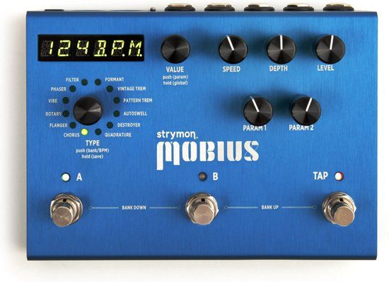 Strymon Mobius - Multi-modulation - Blauw - Gitaar - Footswitch - Engels