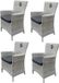 AVH-Collectie Capri dining tuinstoel wit grijs wicker set van 4