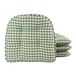 Klear Vu Gingham Tufted antislip eetkamerstoelkussen, set van 4, grenen