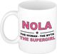 Bellatio Decorations naam cadeau mok - Nola - Woman Myth Supergirl - koffiemok - 300 ml - collega - moederdag