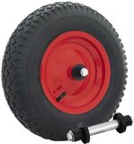 Merkloos Sr wiel 16x4 400x8 met rode stalen velg compleet met as