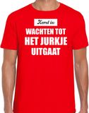 Bellatio Decorations Kerst is: wachten tot het jurkje uitgaat Kerstshirt / Kerst t-shirt rood voor heren - Kerstkleding / Christmas outfit S
