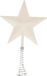 Merkloos / Sans marque Koopman International Kerstboom piek - ster vorm - wit glitter - 20 cm - kunststof