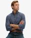 Superdry Premium Check Chemise Oxford Bleu Marine L