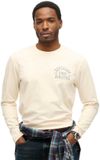 Superdry - Athletic Essentials Longsleeve Top - Heren - Tops - XL - Katoen/Polyester - Desert Bone Off White