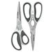 Rockingham Forge 2-delige scherpe keuken- en huishoudelijke schaarset, roestbestendig, geknikt en gebogen 9 cm roestvrijstalen messen, notenkraker en flesopener, wit en grijs