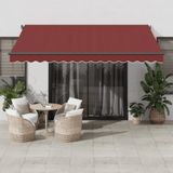 Maison Exclusive - Parasol manuel, 4 x 3 mètres, bordeaux, 100% polyester