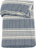 Meyco Baby Stripe Jacquard Wiegdeken - Pre-washed Hydrofiel - Indigo - 75x100cm