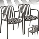 Tectake Set van 2 Tuinstoelen Alcudia - Antraciet