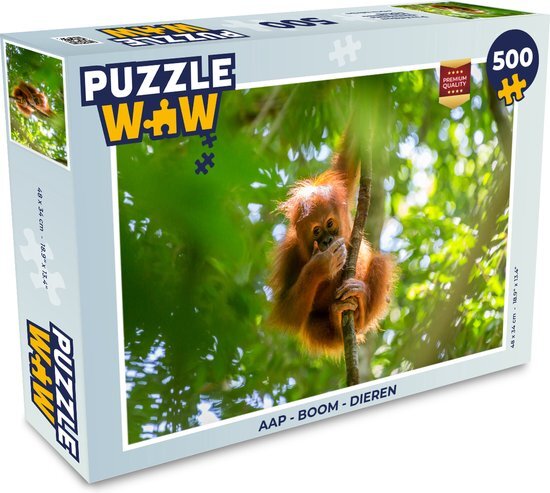 MuchoWow Puzzel Aap - Boom - Dieren - Legpuzzel - Puzzel 500 stukjes