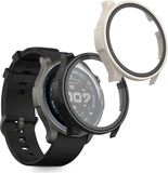kwmobile 2x cover geschikt voor Amazfit Balance 2 A2429 - Fitnesstracker cover van gehard glas en kunststof frame set zwart / wit