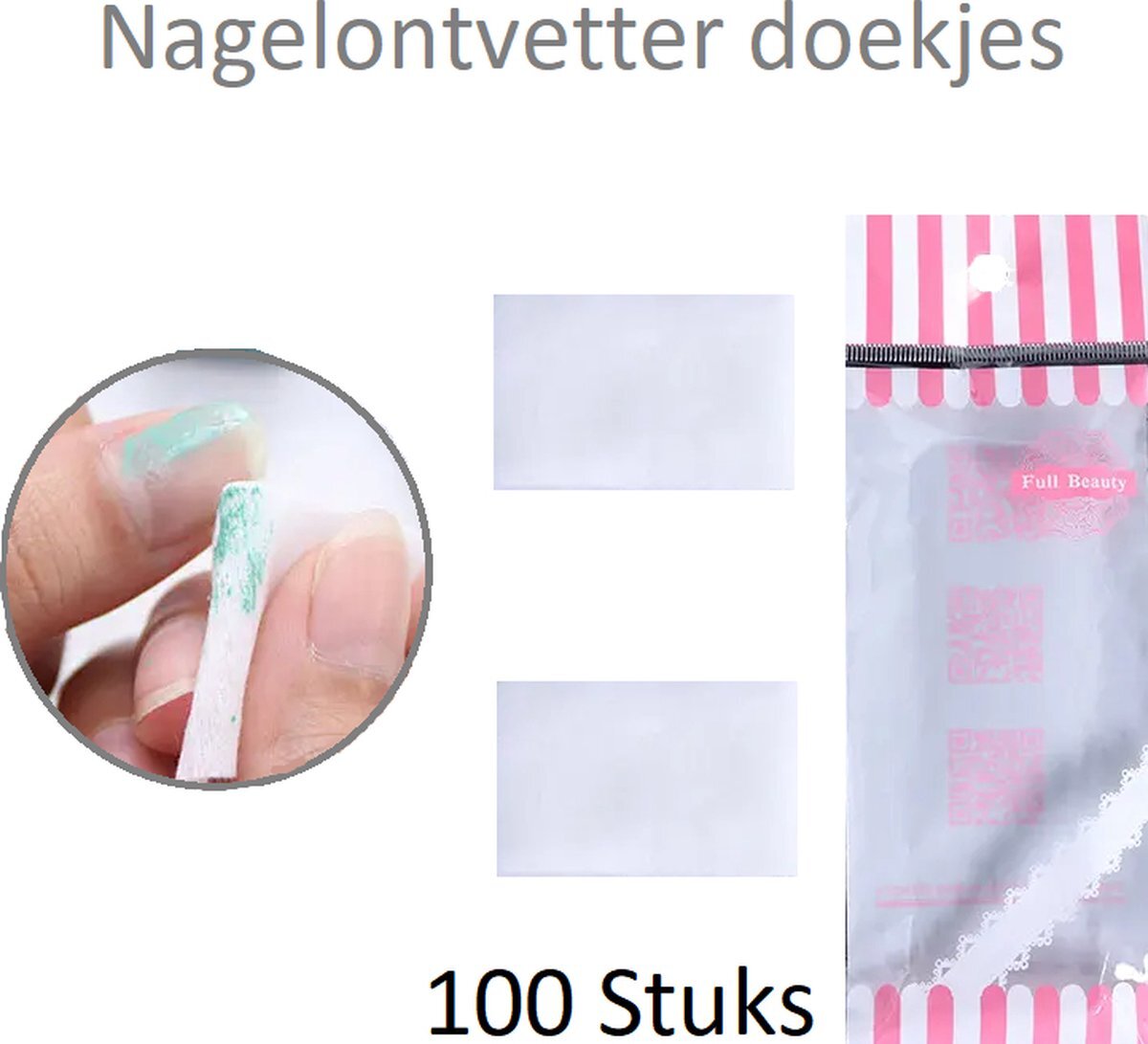 Daily Accessoires Nagel ontvetter - nail cleaner - nagel primer - nagel cleaner - celstof doekjes - nagel doekjes - nail wipes - 100 stuks
