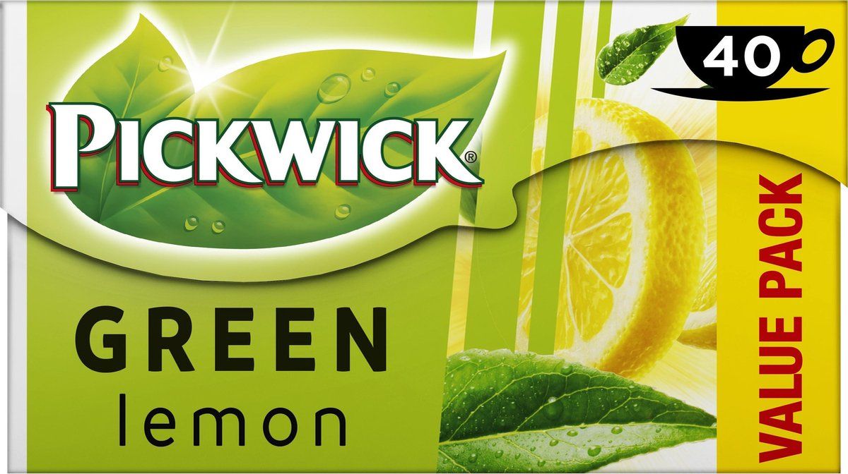 Pickwick Green Original Lemon Groene Thee - 6 x 40 stuks - Eenkopszakjes