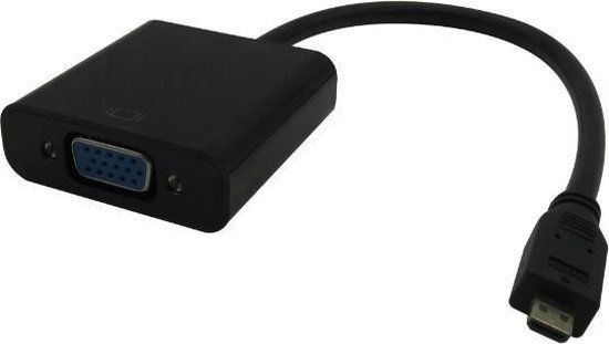 Microconnect HDMIDVGAB video kabel adapter 0,25 m HDMI Type D (Micro) VGA (D-Sub) Zwart