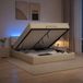 Maison Exclusive - Lit Ottoman avec matelas et éclairage LED, couleur crème, 140 x 190 cm, revêtement en tissu