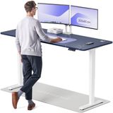 Desktronic HomePro Zit-sta Bureau Elektrisch In Hoogte Verstelbaar, 200x80 cm Wit/Blauw