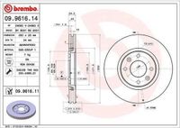 BREMBO Remschijfset 09.9616.11 - 2 stuks