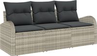 vidaXL Tuinbank Set Lichtgrijs Polyrattan