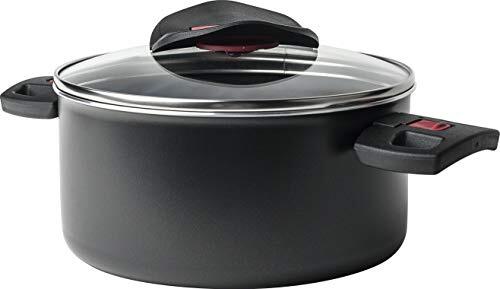 Ballarini Click & Cook pan 16 cm 81250D.16 van aluminium met Keravis-anti-aanbaklaag en inklapbare handgrepen, ruimtebesparend, ideaal voor camping, Made in Italy