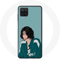 Maniacase Hoesje voor Samsung Galaxy A12 Inktvis spel Kang Sae Byeok Fanart gezicht tekening