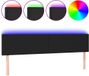 vidaXL Hoofdbord - LED - 200x5x78/88 cm - Kunstleer - Zwart