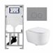 QeramiQ Dely Swirl Toiletset - 36.3x51.7cm - Geberit UP320 inbouwreservoir - met Burda frame - slim zitting - bedieningsplaat licht grijs - ronde knoppen - mat wit