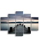 Homemania Plaatbord brug 5 natuur en landschappen voor woonkamer, meerkleurig, 95 x 0,3 x 60 cm, HM205MDF287, MDF