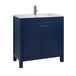Hudson Reed Meuble de salle de bain - Meuble lavabo bleu marine 80cm avec lavabo | Poignées profilées modernes en laiton brossé | Warwick