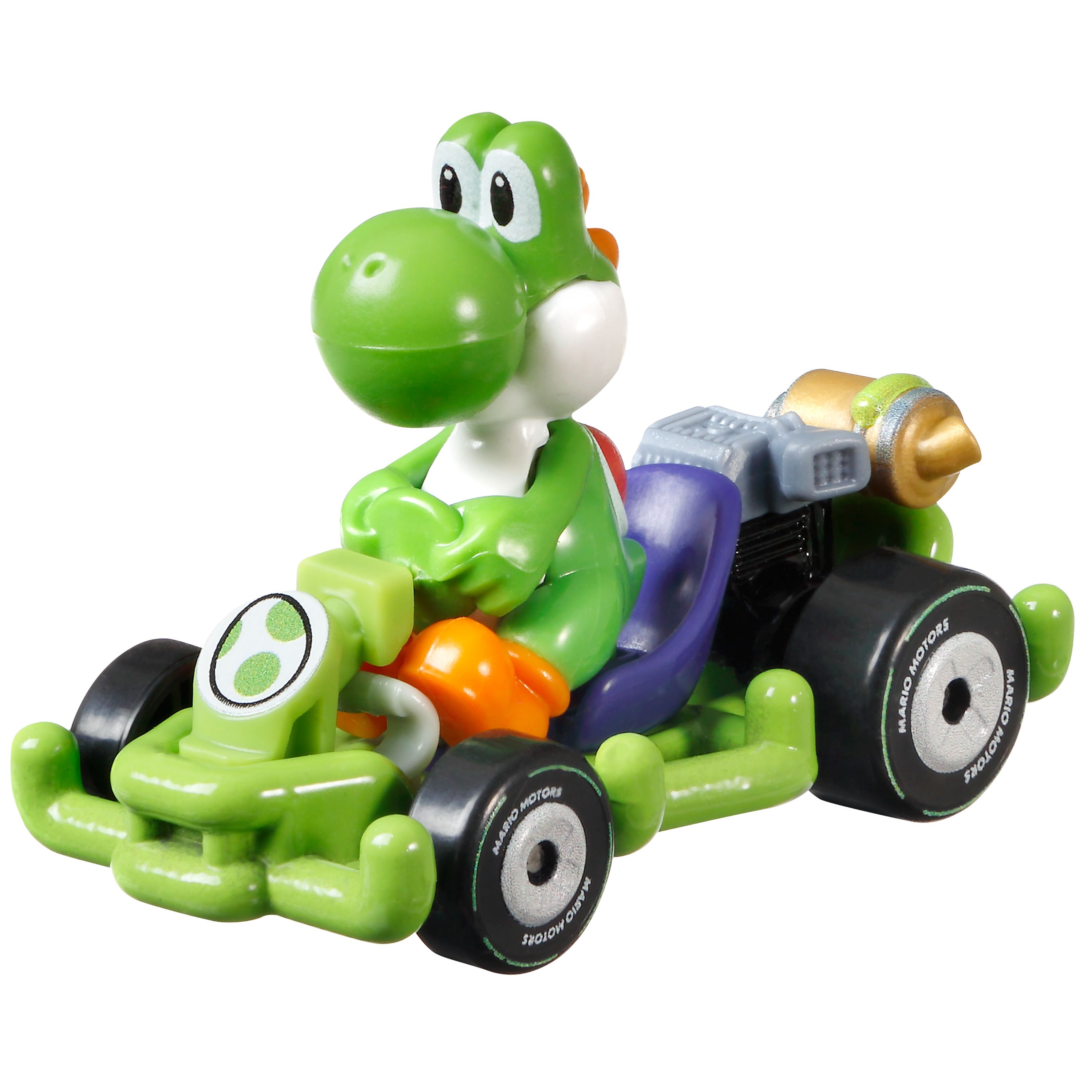 Hot Wheels Mario Kart Yoshi Pipe Frame Kart - 1:64 Scale Car