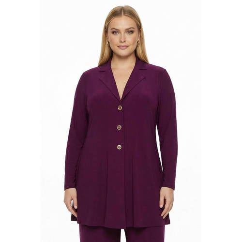 YOEK Plus Size paars regular fit blazer