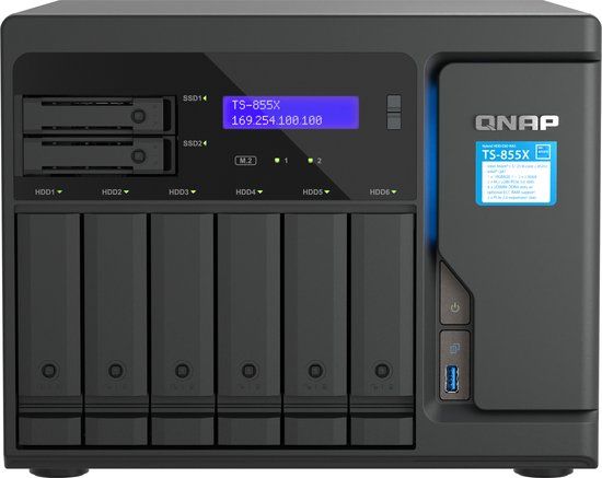 QNAP TS-855X SAN Tower Intel Atom C5125 8GB DDR4 8-Bay Zwart