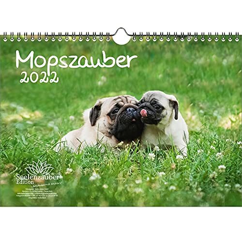 Seelenzauber Mopsmagie A4-kalender voor 2022 mops, honden en puppy's, zielmagie