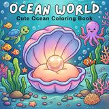 Ocean World: Cute Ocean Coloring Book for Adults and Teens