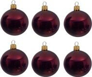 Decoris Kerstballen set - 12x stuks - donker rood - glas - 6 cm - glans